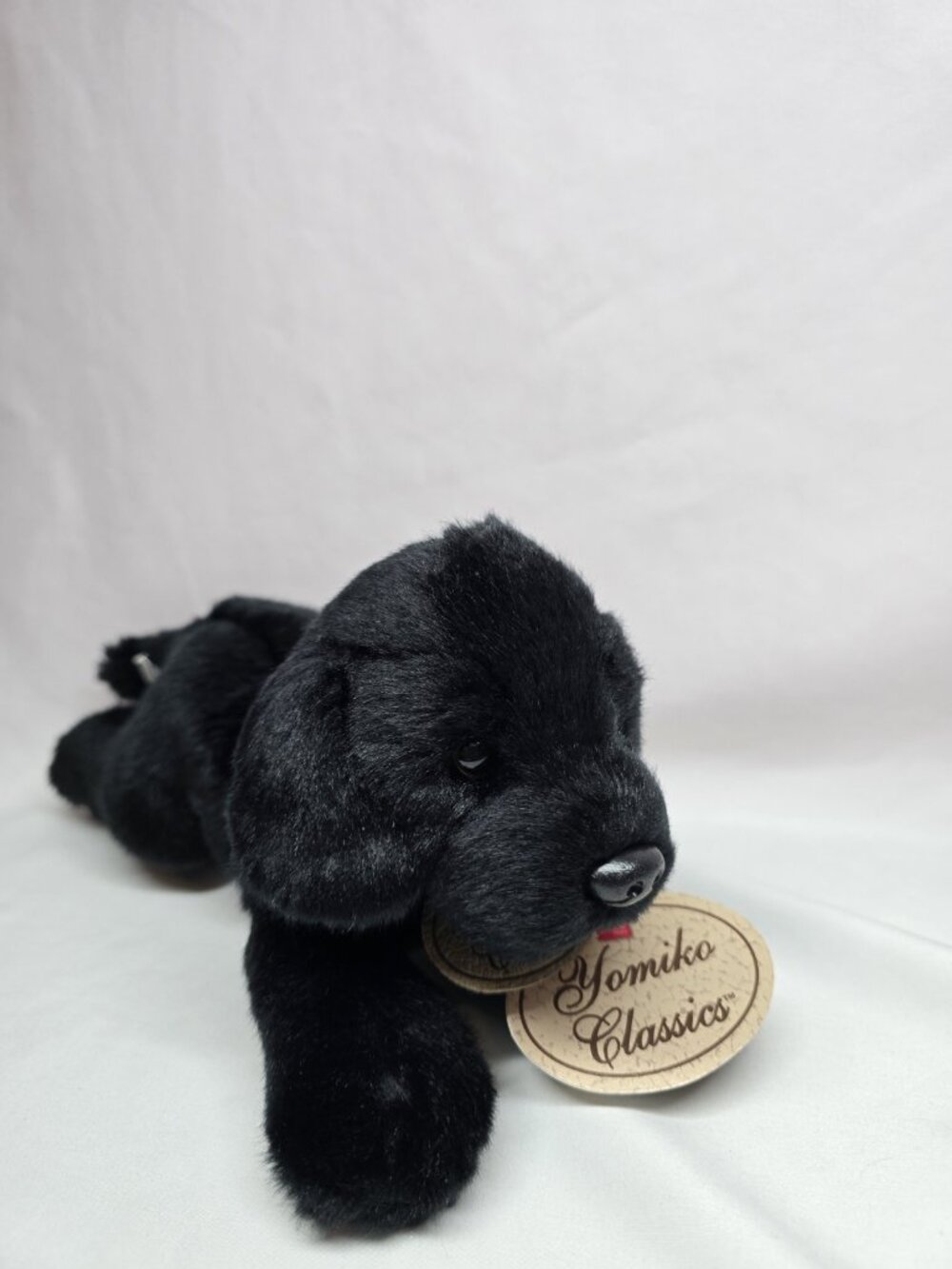 Russ Yomiko Classics Black Labrador Puppy Dog Plush 12" Laying Down Realistic